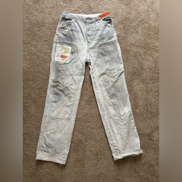 Heron Preston Women’s Grey and White Jeans